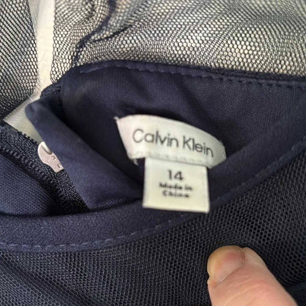 Calvin Klein Sleeveless Dress, Navy, Size 14